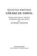 Cover image for Selected writings of Gérard de Nerval