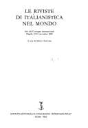 Cover image for Le riviste di italianistica nel mondo