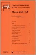 Cover image for Music and text