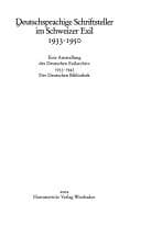 Deutschsprachige Schriftsteller im Schweizer Exil 1933-1950