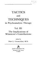Cover image for Tactics and techniques in psychoanalytic therapy.
