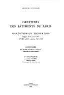 Cover image for Greffiers des bâtiments de Paris