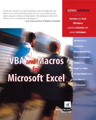 Cover image for VBA and Macros for Microsoft Excel (Business Solutions)