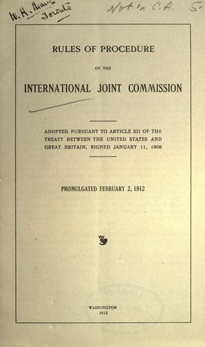 Rules of procedure of the International Joint Commission