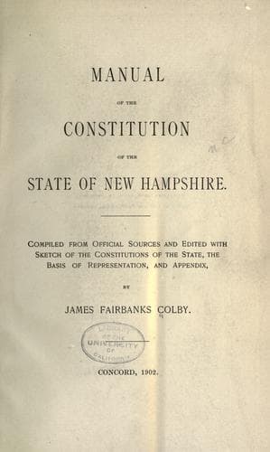 Manual of the constitution of the state of New Hampshire