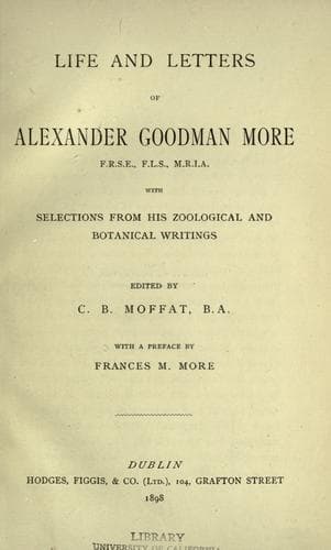 Life and letters of Alexander Goodman More