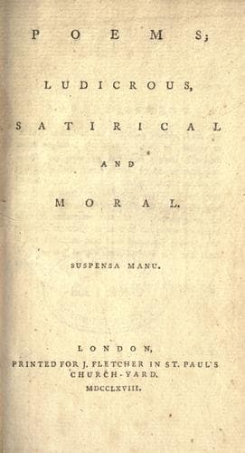 Poems; ludicrous, satirical, and moral