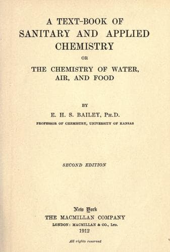 A textbook of sanitary and applied chemistry; or, The chemistry of water, air, and food
