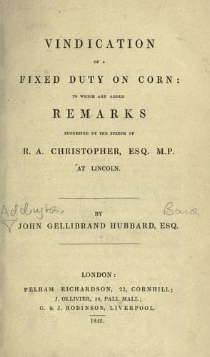 Vindication of a fixed duty on corn