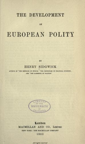 Cover image for The development of European polity
