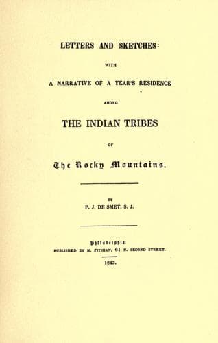De Smet's Letters and sketches, 1841-1842