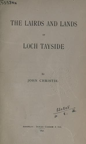 The lairds and lands of Loch Tayside