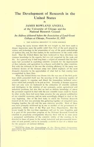 The development of research in the United States