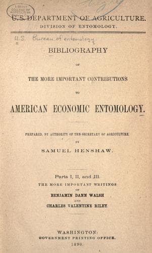 Bibliography of the more important contributions to American economic entomology