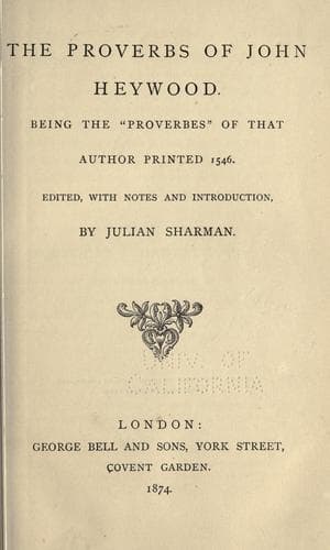 The English Proverbs about English, England proverbs of John Heywood
