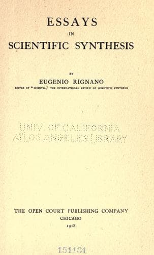 Essays in scientific synthesis