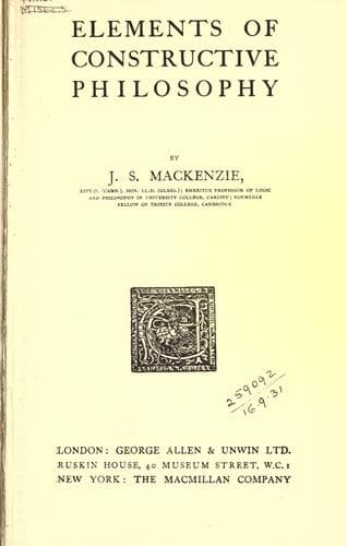 Elements of constructive philosophy