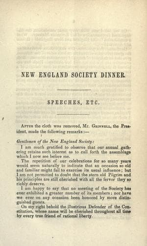 Dinner of the New England Society