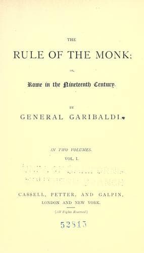 The rule of the monk, or, Rome in the nineteenth century