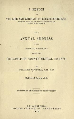 A sketch of the life and writings of Louyse Bourgeois