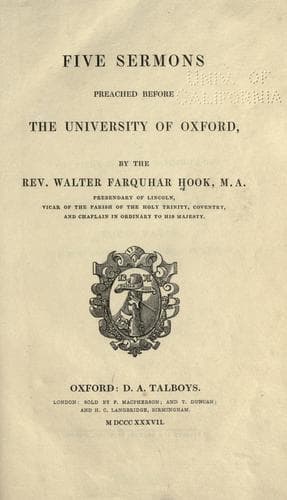 Five Sermons Preached Before the University of Oxford