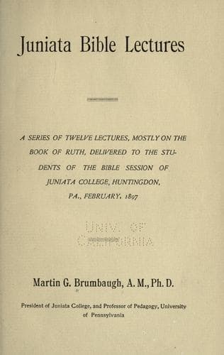 Juniata Bible lectures