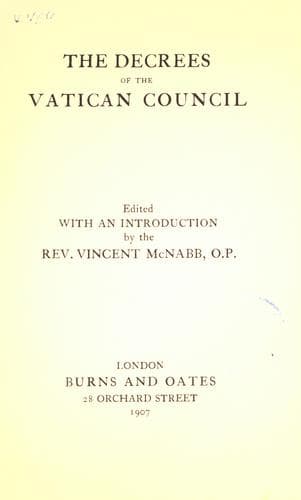 The decrees of the Vatican Council