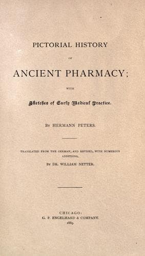 Pictorial history of ancient pharmacy