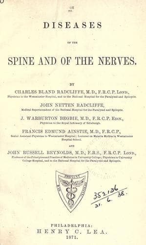On diseases of the spine and of the nerves ...