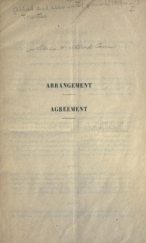 Agreement between the United States of America, Belgium, the British Empire and France and Germany with regard to the military occupation of the territories of the Rhine