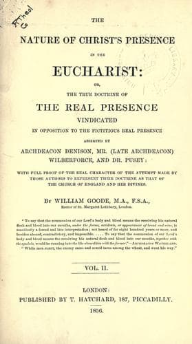 Nature of Christ's presence in the Eucharist