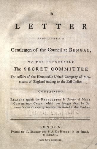 A letter from certain gentlemen of the Council at Bengal