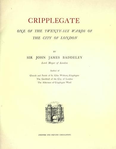 Cripplegate, one of the twenty-six wards of the city of London