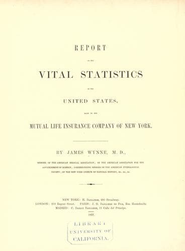 Report on the vital statistics of the United States