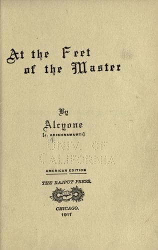 Cover image for At the feet of the master