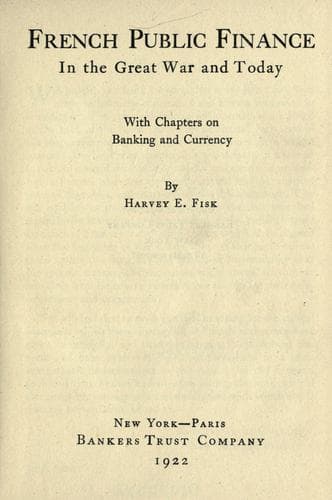 French public finance in the great war and to-day