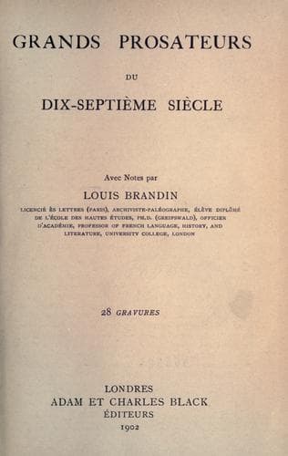 Grands prosateurs du dix-septième siècle