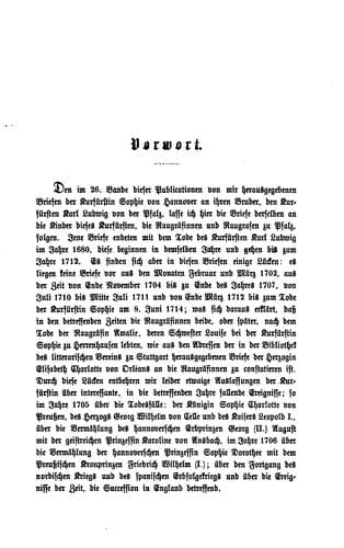 Briefe der Kurfürstin Sophie von Hannover an die Raugräfinnen and Raugrafen zu Pfalz