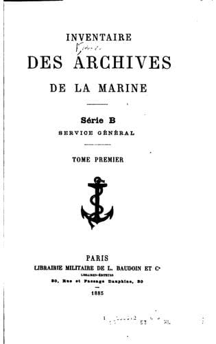 Inventaire des Archives de la marine