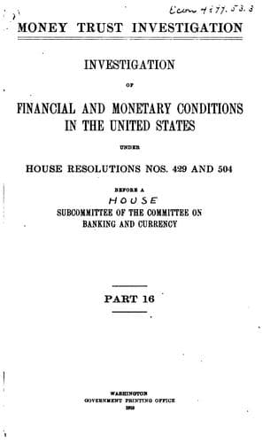 Money trust investigation