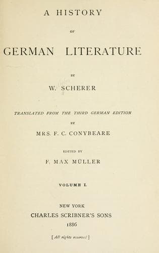 Cover image for A history of German literature