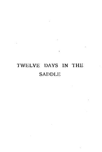 Twelve days in the saddle