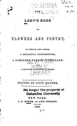 The lady's book of flowers and poetry