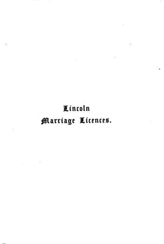 Lincoln marriage licenses
