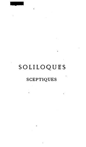 Soliloques sceptiques