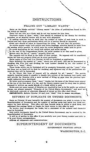 A comprehensive list of United States public documents now offered to organized public libraries free of all cost