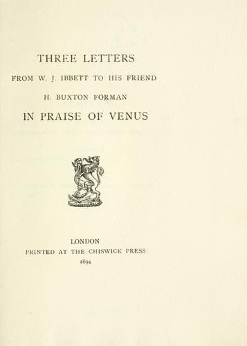 Three letters from W. J. Ibbett