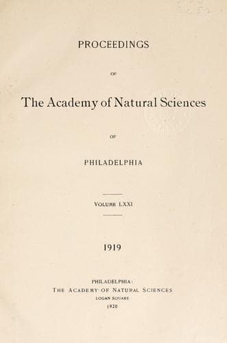 Proceedings of the Academy of Natural Sciences of Philadelphia, Volume 71