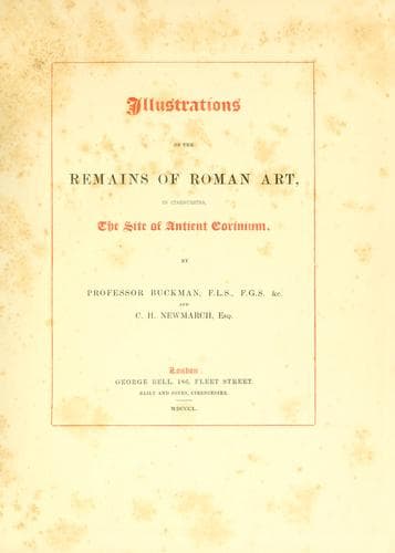 Illustrations of the remains of Roman art
