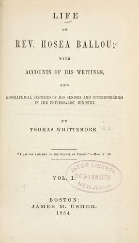Life of Rev. Hosea Ballou